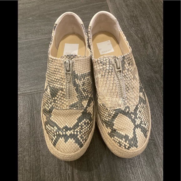 Dolce Vita Snakeskin Trae Zipper Espadrille Sneakers - Picture 2 of 9